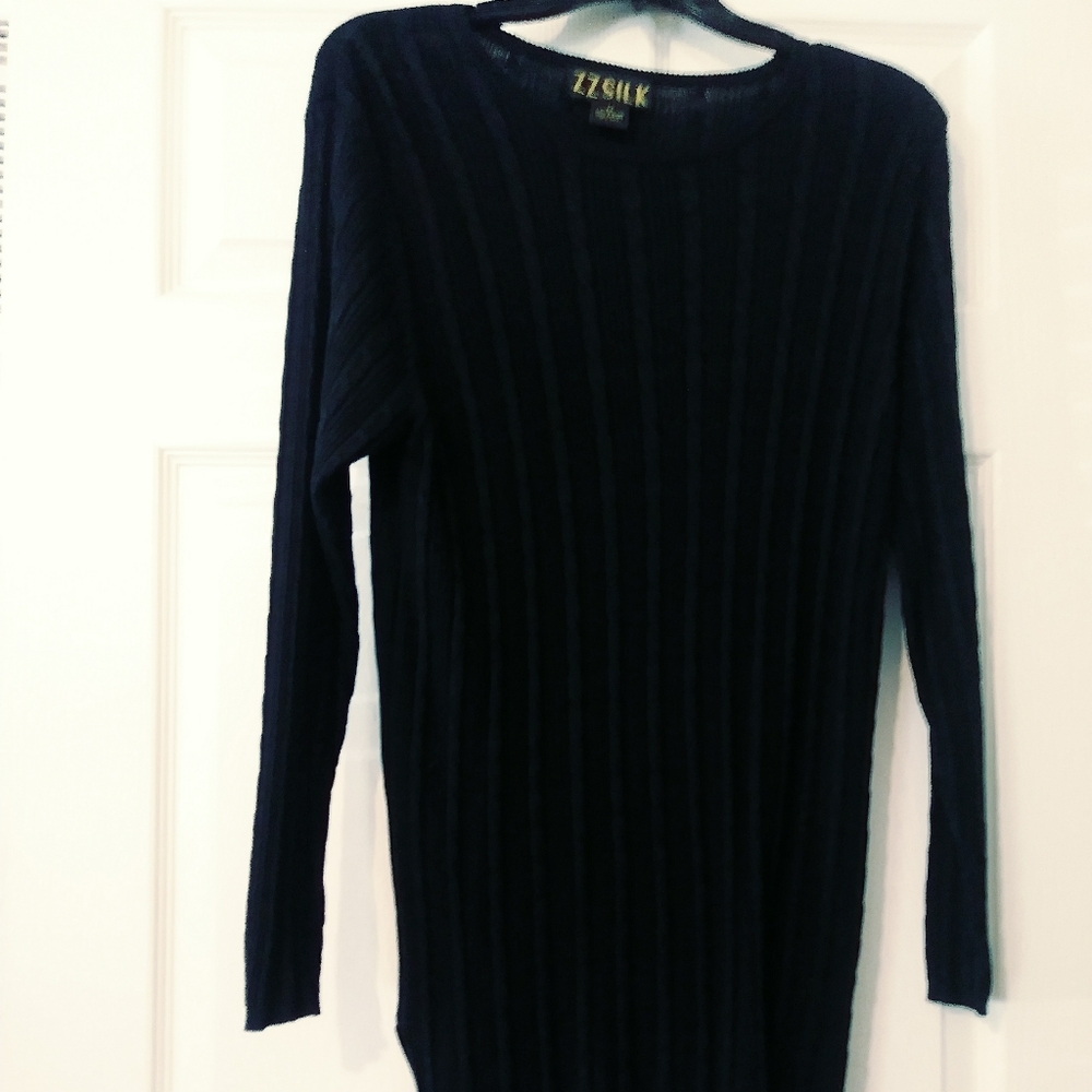 🎍ZZ SILK BLACK LADIES SILK SWEATER💝